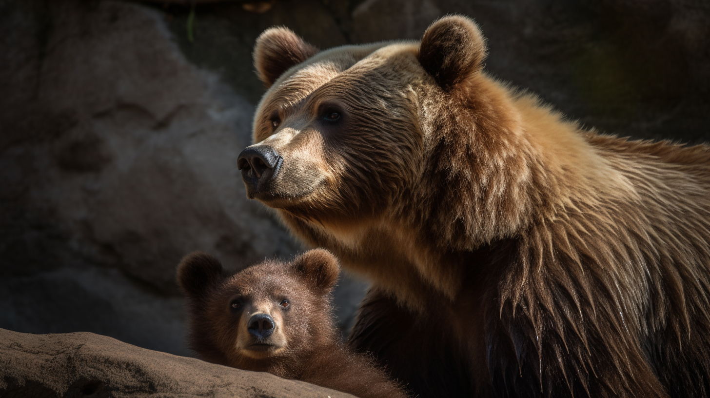 bear cub and mother